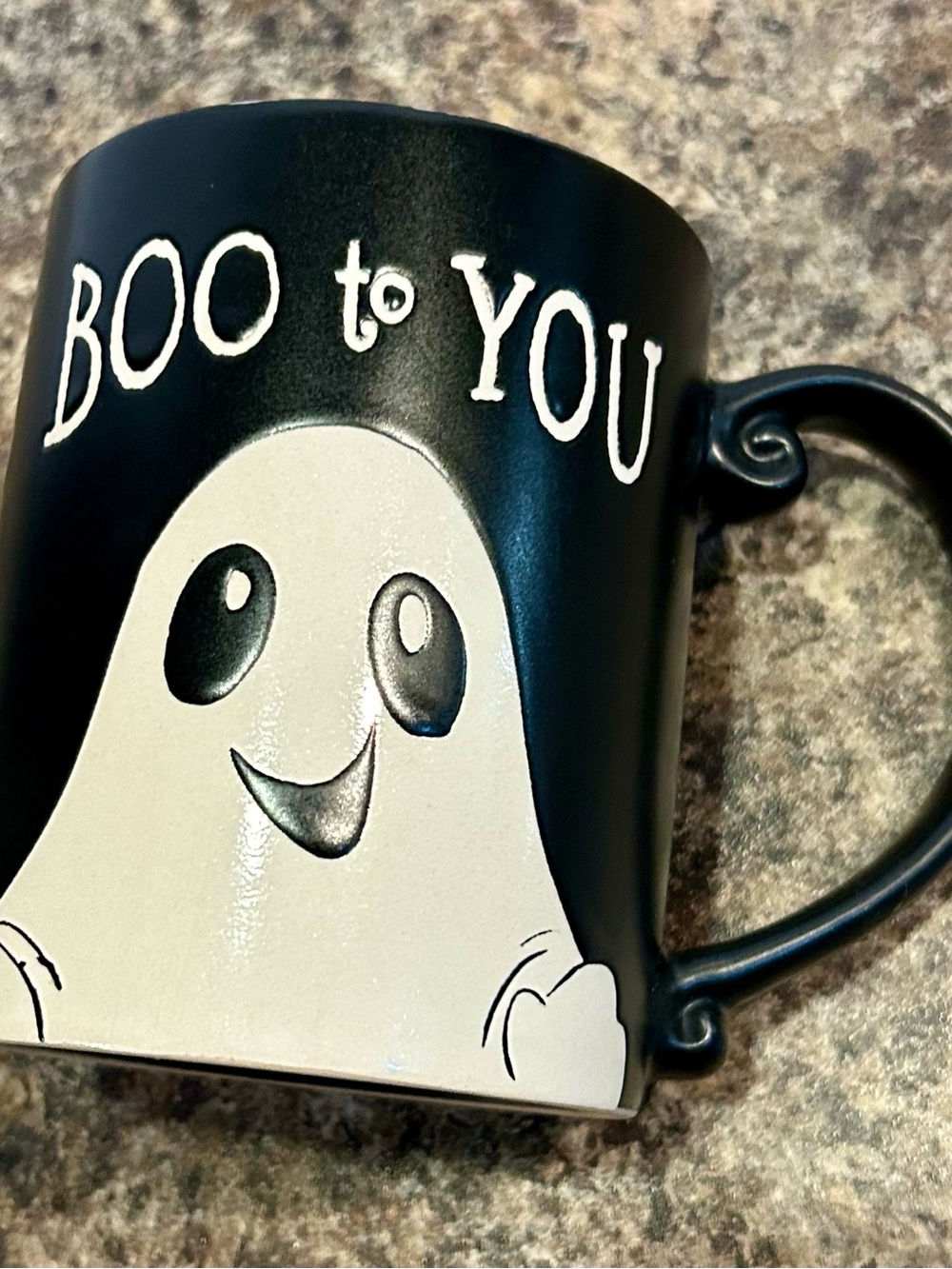 Halloween 'Boo to You' Black Ghost Accent Mug